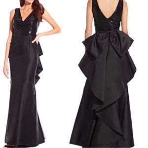 NWT Adrianna Papell Seqin Mikado Maxi Gown